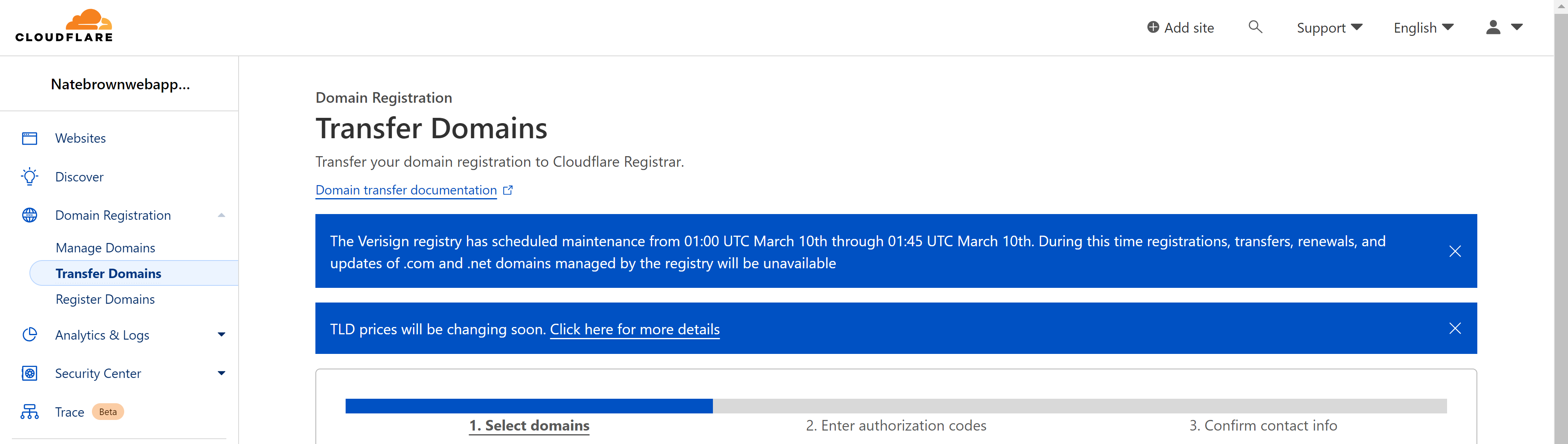 picture of Cloudflare Dashboard